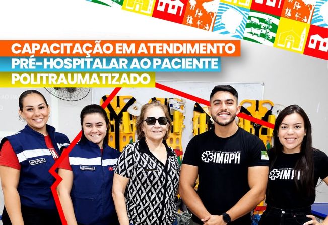 A Secretaria Municipal de Saúde e Saneamento, em parceria com o Instituto Mossoroense de Atendimento Pré-Hospitalar, promoveu uma Capacitação em Atendimento ao Paciente Politraumatizado.